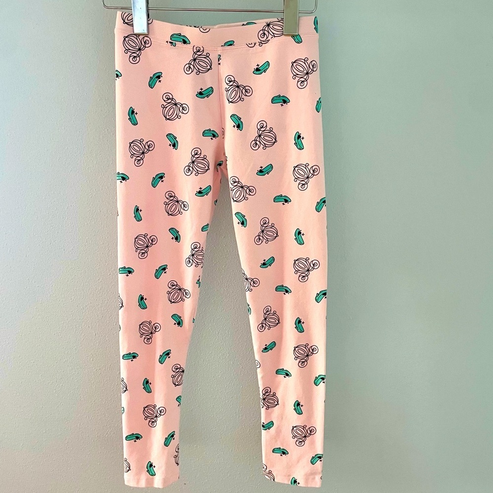 Disney Spotted zebra girls Cinderella Pink Leggings size large 10
